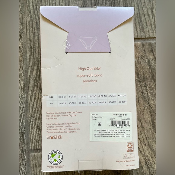 New 4 pairs of Joyspun Seamless High Cut Brief Panties Size XS Multicolor. - Picture 2 of 2